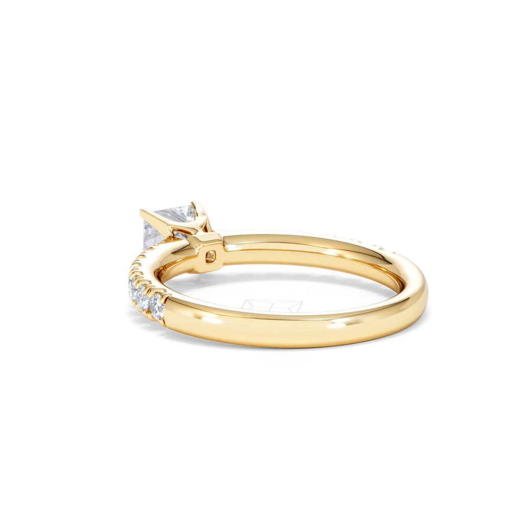 Katerina Lab Princess Diamond Engagement Ring 18K Gold 0.85ct F/VS1