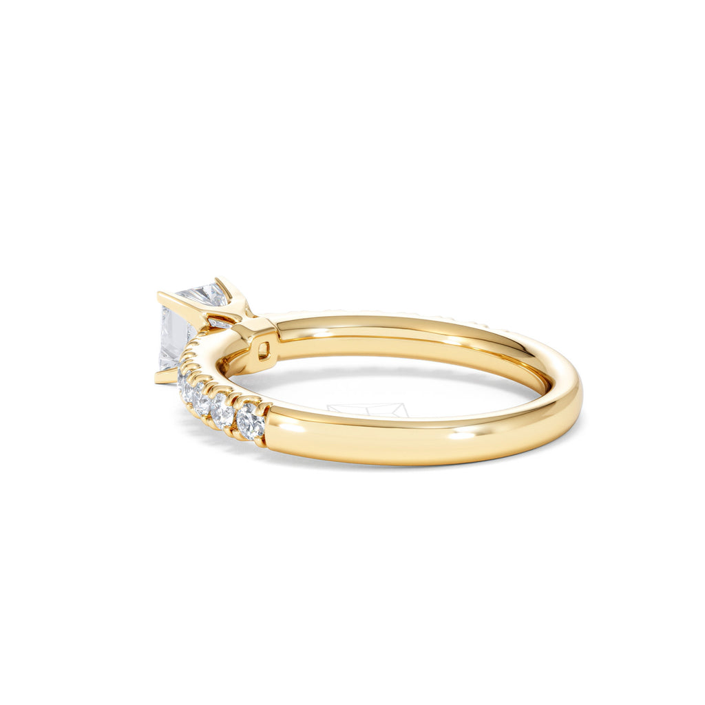 Katerina Lab Princess Diamond Engagement Ring 18K Gold 0.85ct F/VS1