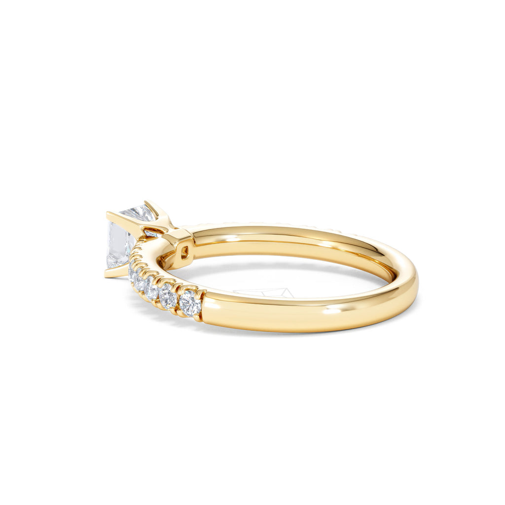 Katerina Lab Princess Diamond Engagement Ring 18K Gold 0.85ct F/VS1