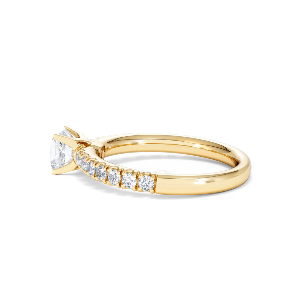 Katerina Lab Princess Diamond Engagement Ring 18K Gold 0.85ct F/VS1