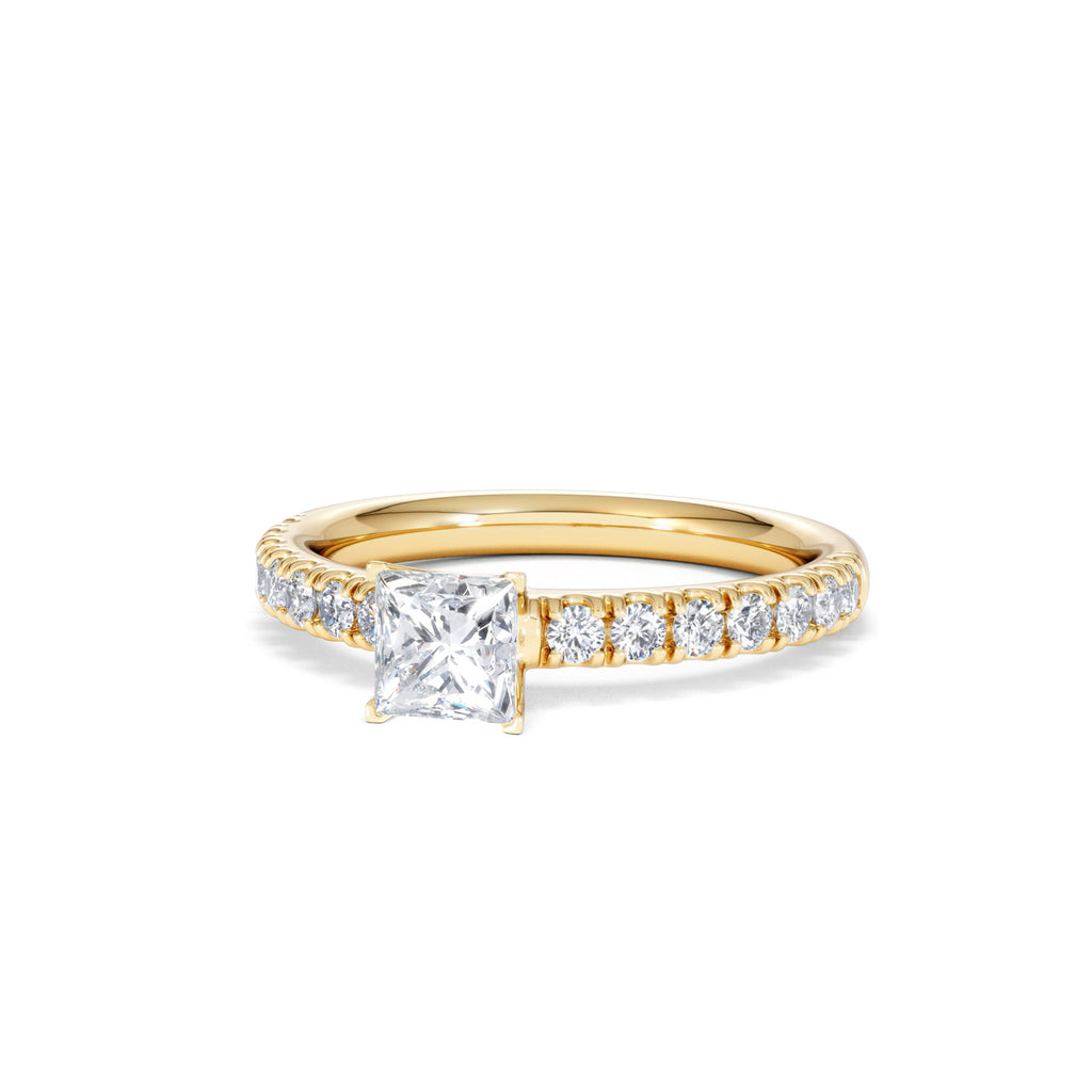 Katerina Princess Diamond Engagement Ring 18K Gold 0.85ct G/SI2