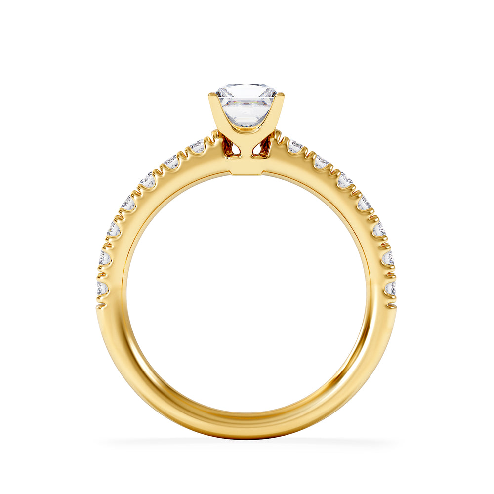 Katerina Lab Princess Diamond Engagement Ring 18K Gold 0.85ct F/VS1