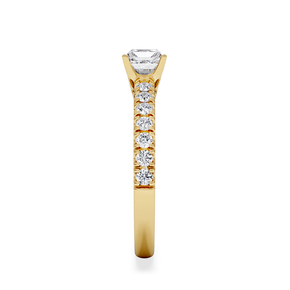 Katerina Lab Princess Diamond Engagement Ring 18K Gold 0.85ct F/VS1