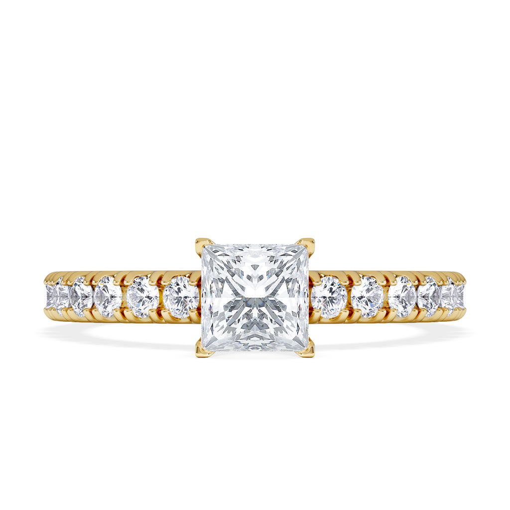 Katerina Lab Princess Diamond Engagement Ring 18K Gold 0.85ct F/VS1