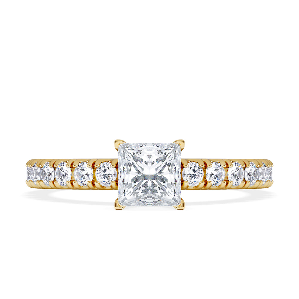 Katerina Princess Diamond Engagement Ring 18K Gold 0.85ct H/SI