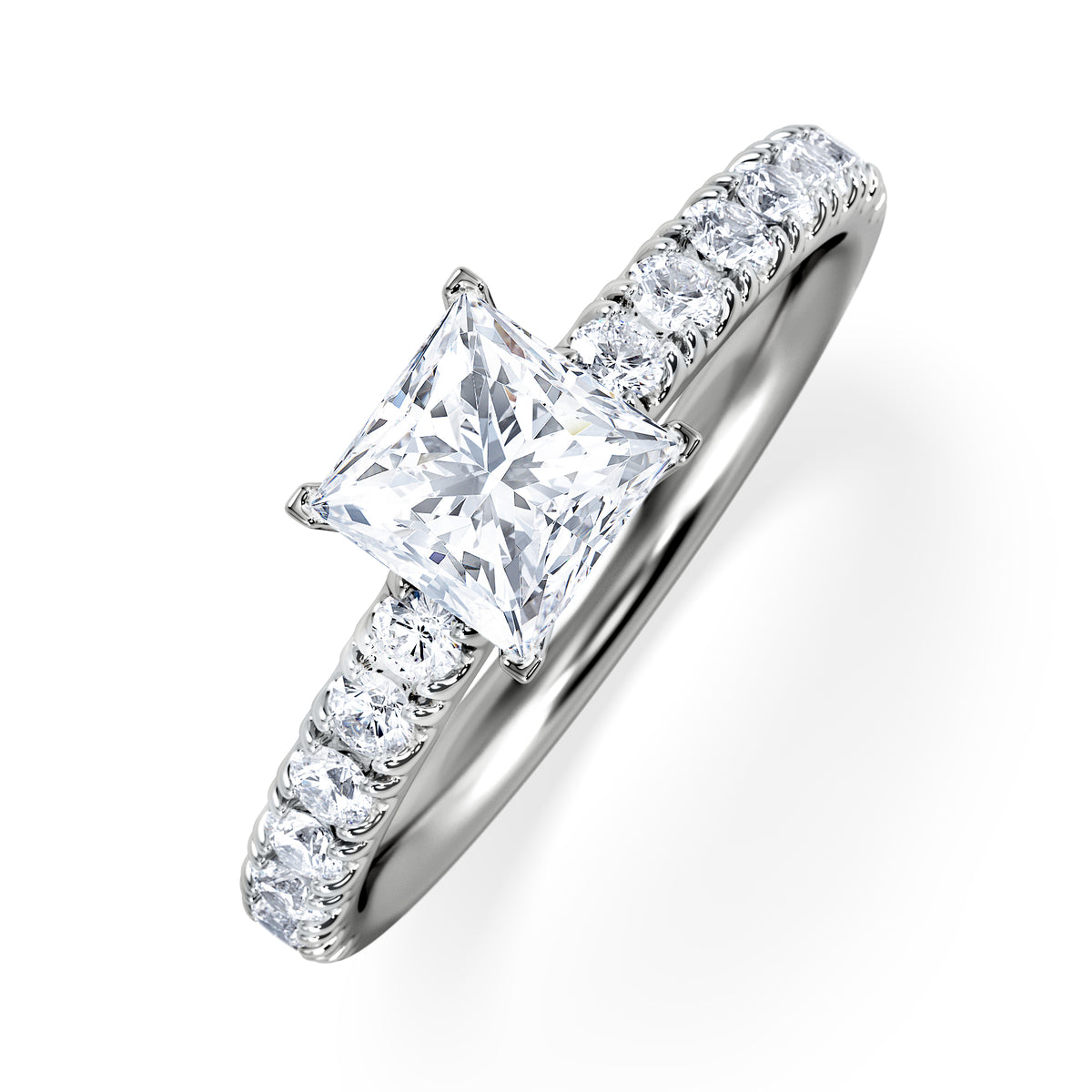 Katerina GIA Princess Diamond Engagement Ring Platinum 1.15ct H/SI