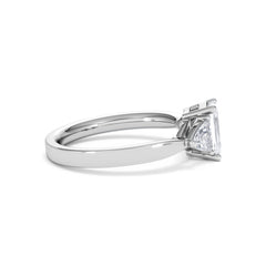 Aurora Lab Diamond Emerald Cut and Trillion 1.70ct Ring in 18K White Gold F/VS1