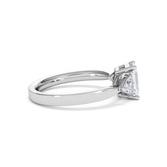 Aurora Lab Diamond Emerald Cut and Trillion 1.70ct Ring in 18K White Gold F/VS1