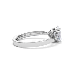 Aurora Lab Diamond Emerald Cut and Trillion 1.70ct Ring in 18K White Gold F/VS1