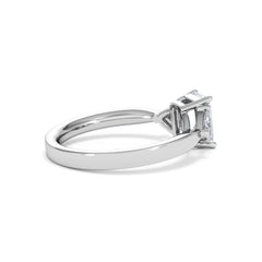 Aurora Lab Diamond Emerald Cut and Trillion 1.70ct Ring in 18K White Gold F/VS1