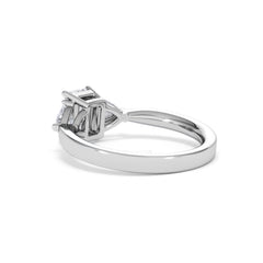 Aurora Lab Diamond Emerald Cut and Trillion 1.70ct Ring in 18K White Gold F/VS1