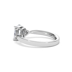 Aurora Lab Diamond Emerald Cut and Trillion 1.70ct Ring in 18K White Gold F/VS1