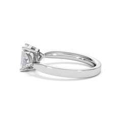 Aurora Lab Diamond Emerald Cut and Trillion 1.70ct Ring in 18K White Gold F/VS1
