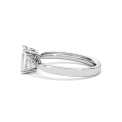 Aurora Lab Diamond Emerald Cut and Trillion 1.70ct Ring in 18K White Gold F/VS1