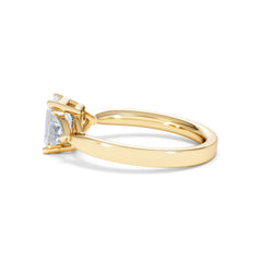 Aurora Lab Diamond Emerald Cut and Trillion 1.70ct Ring in 18K Gold F/VS1