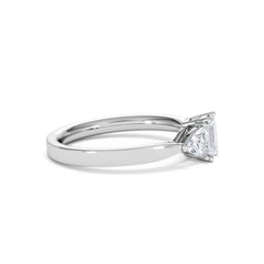 Aurora Lab Diamond Emerald Cut and Trillion 1.00ct Ring in Platinum F/VS1