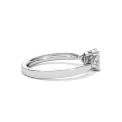 Aurora Lab Diamond Emerald Cut and Trillion 1.00ct Ring in Platinum F/VS1