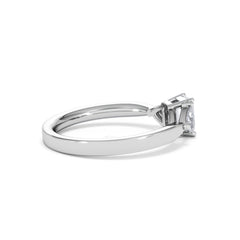 Aurora Lab Diamond Emerald Cut and Trillion 1.00ct Ring in Platinum F/VS1