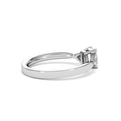 Aurora Lab Diamond Emerald Cut and Trillion 1.00ct Ring in 18K White Gold F/VS1