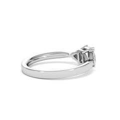 Aurora Lab Diamond Emerald Cut and Trillion 1.00ct Ring in Platinum F/VS1