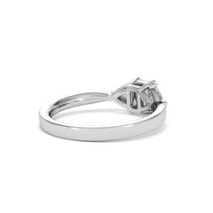 Aurora Lab Diamond Emerald Cut and Trillion 1.00ct Ring in Platinum F/VS1