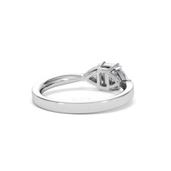 Aurora Lab Diamond Emerald Cut and Trillion 1.00ct Ring in Platinum F/VS1