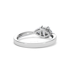 Aurora Lab Diamond Emerald Cut and Trillion 1.00ct Ring in Platinum F/VS1