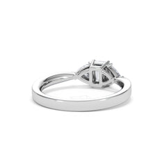 Aurora Lab Diamond Emerald Cut and Trillion 1.00ct Ring in Platinum F/VS1