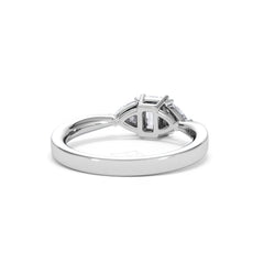 Aurora Lab Diamond Emerald Cut and Trillion 1.00ct Ring in Platinum F/VS1