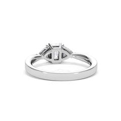 Aurora Lab Diamond Emerald Cut and Trillion 1.00ct Ring in Platinum F/VS1