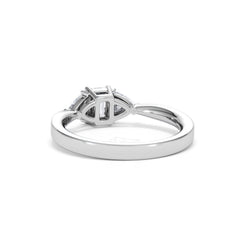 Aurora Lab Diamond Emerald Cut and Trillion 1.00ct Ring in Platinum F/VS1
