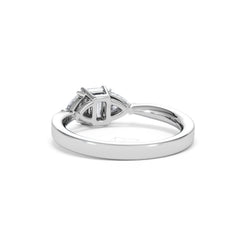 Aurora Lab Diamond Emerald Cut and Trillion 1.00ct Ring in Platinum F/VS1