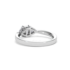 Aurora Lab Diamond Emerald Cut and Trillion 1.00ct Ring in Platinum F/VS1