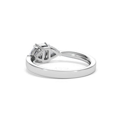 Aurora Lab Diamond Emerald Cut and Trillion 1.00ct Ring in Platinum F/VS1