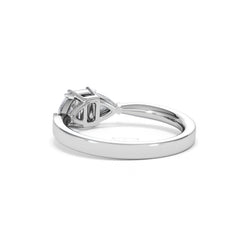 Aurora Lab Diamond Emerald Cut and Trillion 1.00ct Ring in Platinum F/VS1