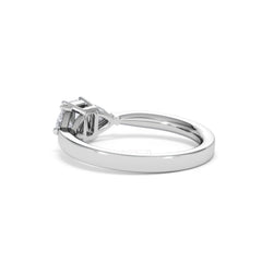 Aurora Lab Diamond Emerald Cut and Trillion 1.00ct Ring in Platinum F/VS1