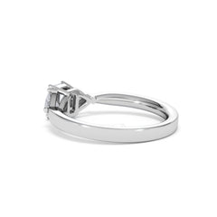 Aurora Lab Diamond Emerald Cut and Trillion 1.00ct Ring in Platinum F/VS1
