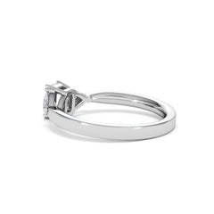 Aurora Lab Diamond Emerald Cut and Trillion 1.00ct Ring in Platinum F/VS1