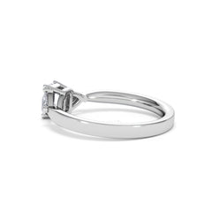 Aurora Lab Diamond Emerald Cut and Trillion 1.00ct Ring in Platinum F/VS1