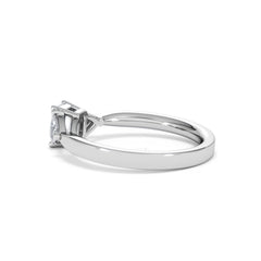 Aurora Lab Diamond Emerald Cut and Trillion 1.00ct Ring in 18K White Gold F/VS1