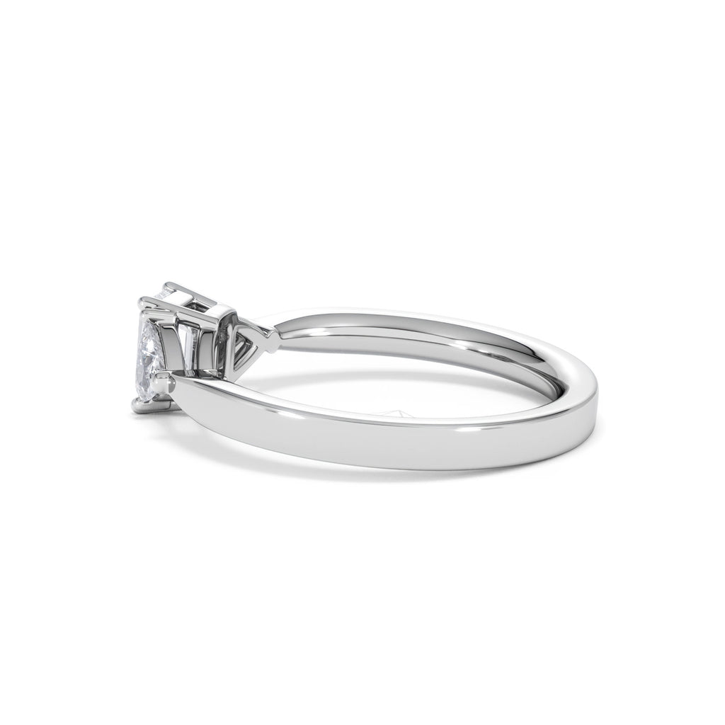 Aurora Lab Diamond Emerald Cut and Trillion 1.00ct Ring in Platinum F/VS1