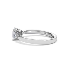 Aurora Lab Diamond Emerald Cut and Trillion 1.00ct Ring in Platinum F/VS1