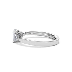 Aurora Lab Diamond Emerald Cut and Trillion 1.00ct Ring in Platinum F/VS1
