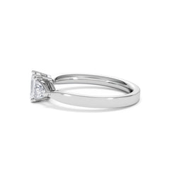 Aurora Lab Diamond Emerald Cut and Trillion 1.00ct Ring in Platinum F/VS1
