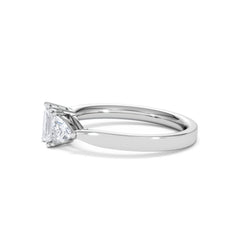 Aurora Lab Diamond Emerald Cut and Trillion 1.00ct Ring in Platinum F/VS1