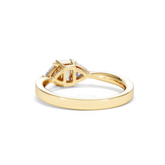 Aurora Lab Diamond Emerald Cut and Trillion 1.00ct Ring in 18K Gold F/VS1