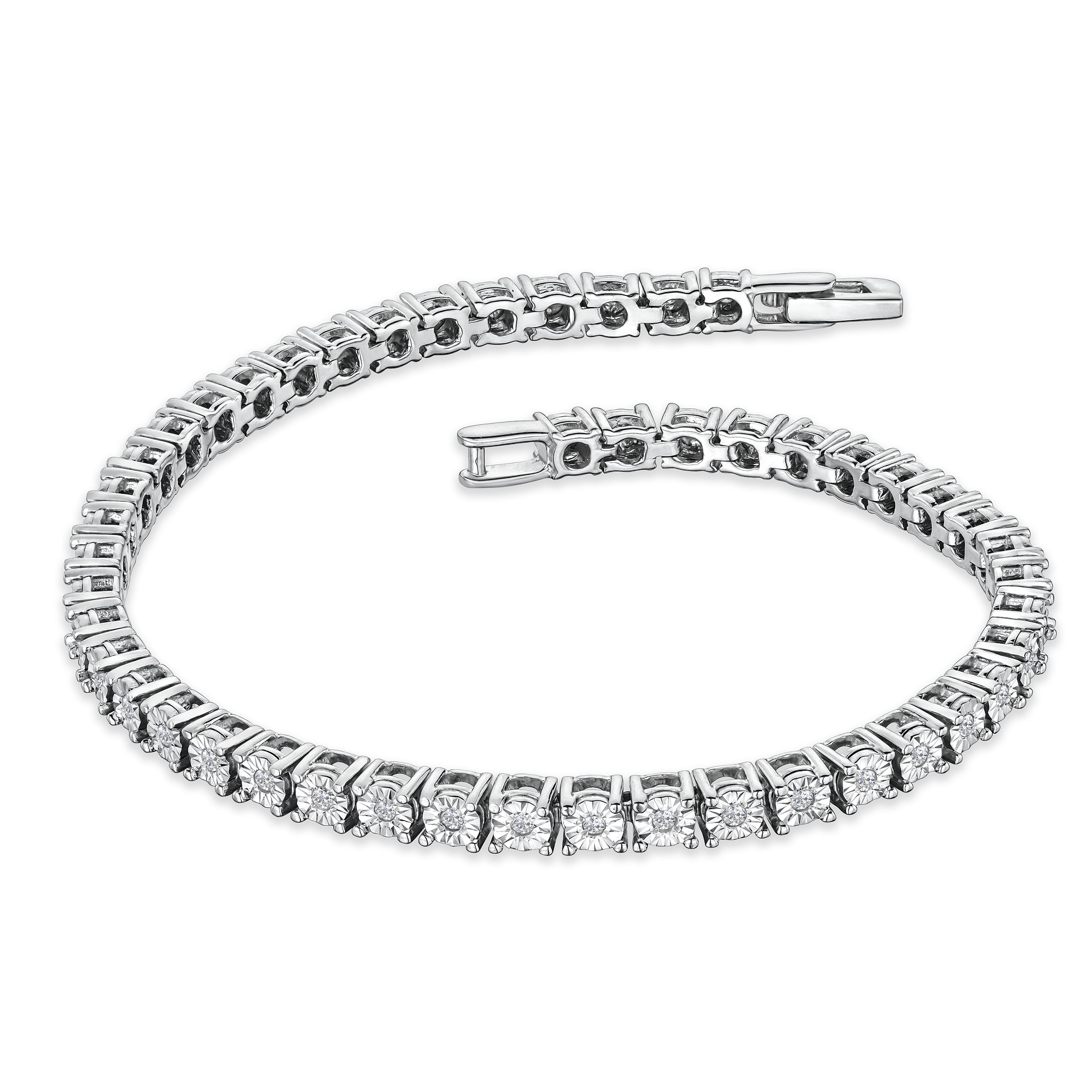 Brilliance Silver Lab Diamond Set 0.57ct Tennis Bracelet
