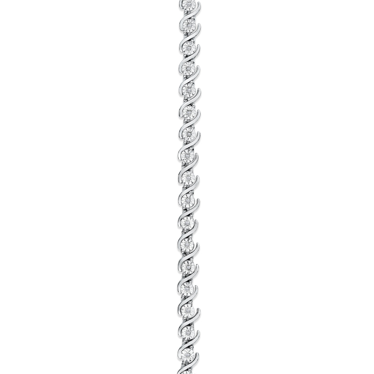 0.19ct Diamond and Silver Twist Bracelet - UD3241