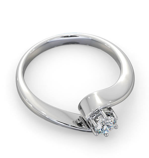 Certified Leah 18K White Gold Diamond Engagement Ring 0.33CT-F-G/VS