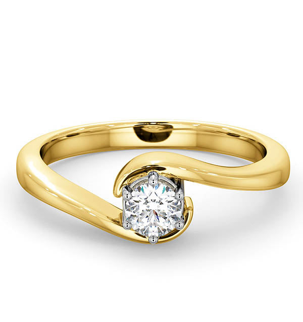 Certified Leah 18K Gold Diamond Engagement Ring 0.25CT